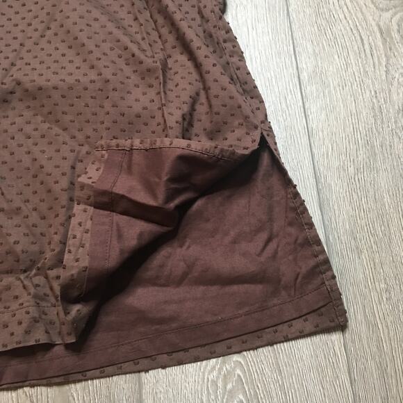 Rungolee Womens Embroidered Embellished Tunic Top Side Slit Brown Pink - Picture 6 of 11